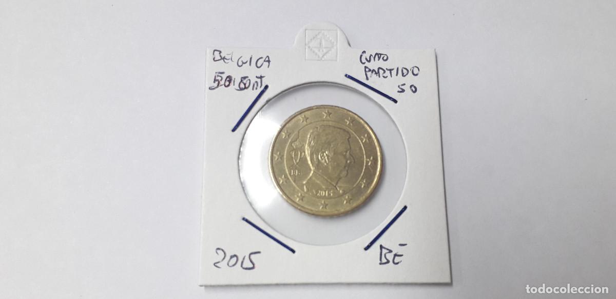 Alte M&uuml;nzen aus Europa: 003869NUM-X0111-Belgica- 50 cent &euro; -2015-cu&ntilde;o partido en 50 - encartonada