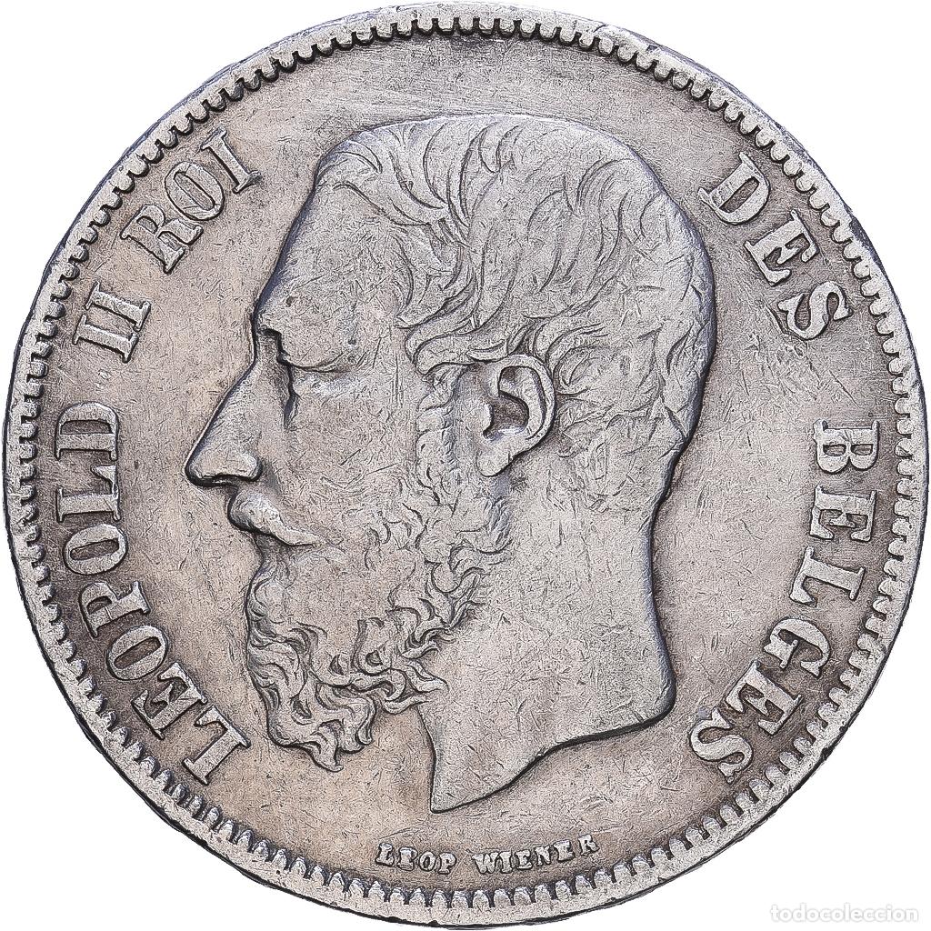 Alte M&uuml;nzen aus Europa: [#1552460] B&eacute;lgica, Leopold II, 5 Francs, 5 Frank, 1868, Brussels, Plata, MBC, KM:24