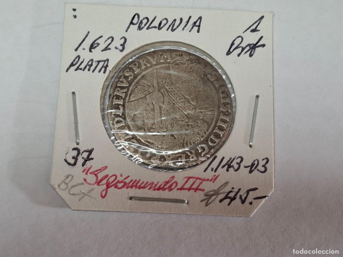 Monnaies anciennes de Europe: 1 ORT de PLATA de 1623 KM 37 POLONIA en BC+
