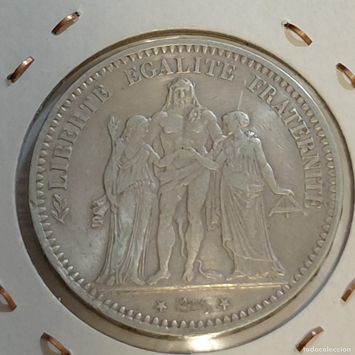 Old Coins of Europe: FRANCIA - 5 Francs 1873A KM820 H&eacute;rcules - PLATA