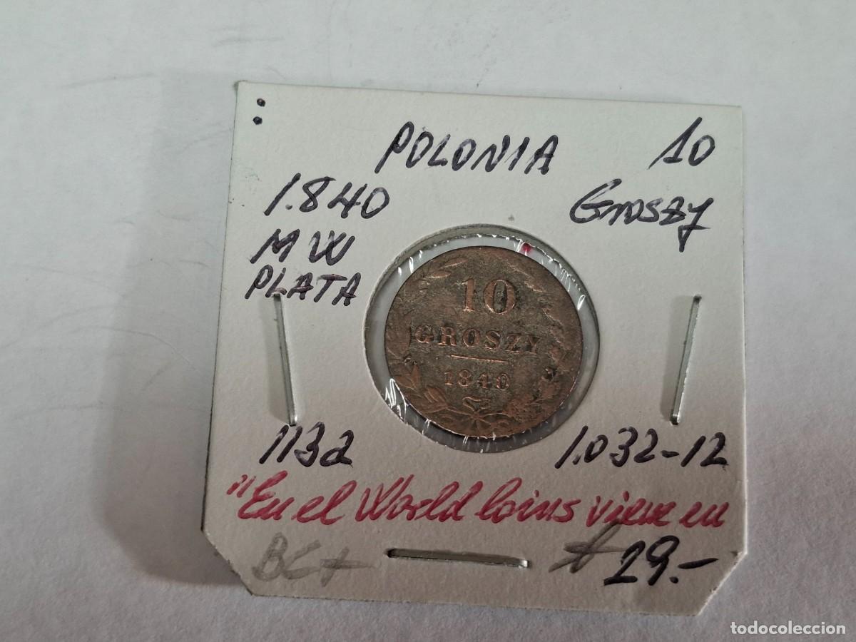 Old Coins of Europe: 10 GROSZY de 1840 MW de PLATA KM 113.a POLONIA en BC+