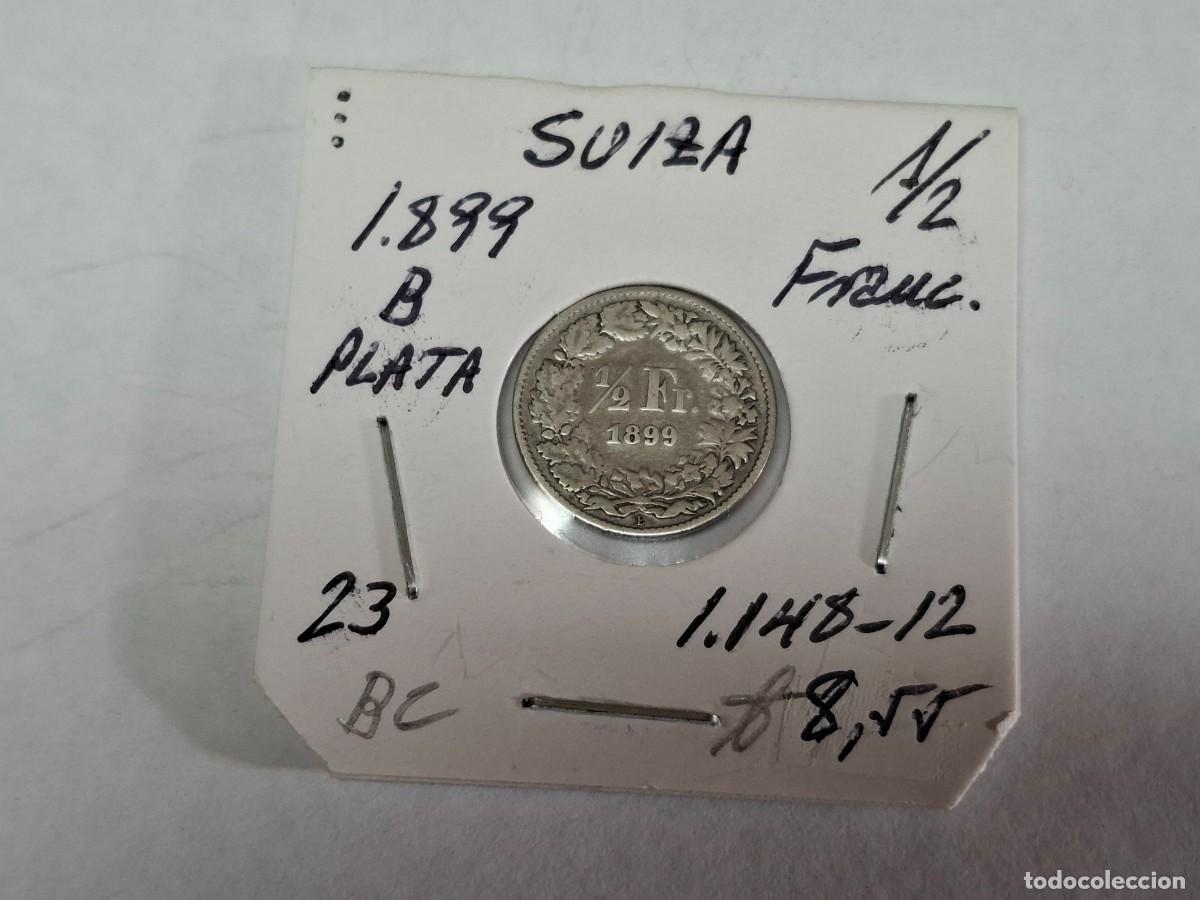 Alte M&uuml;nzen aus Europa: 1/2 FRANCO de PLATA de 1899 B KM 23 SUIZA en BC