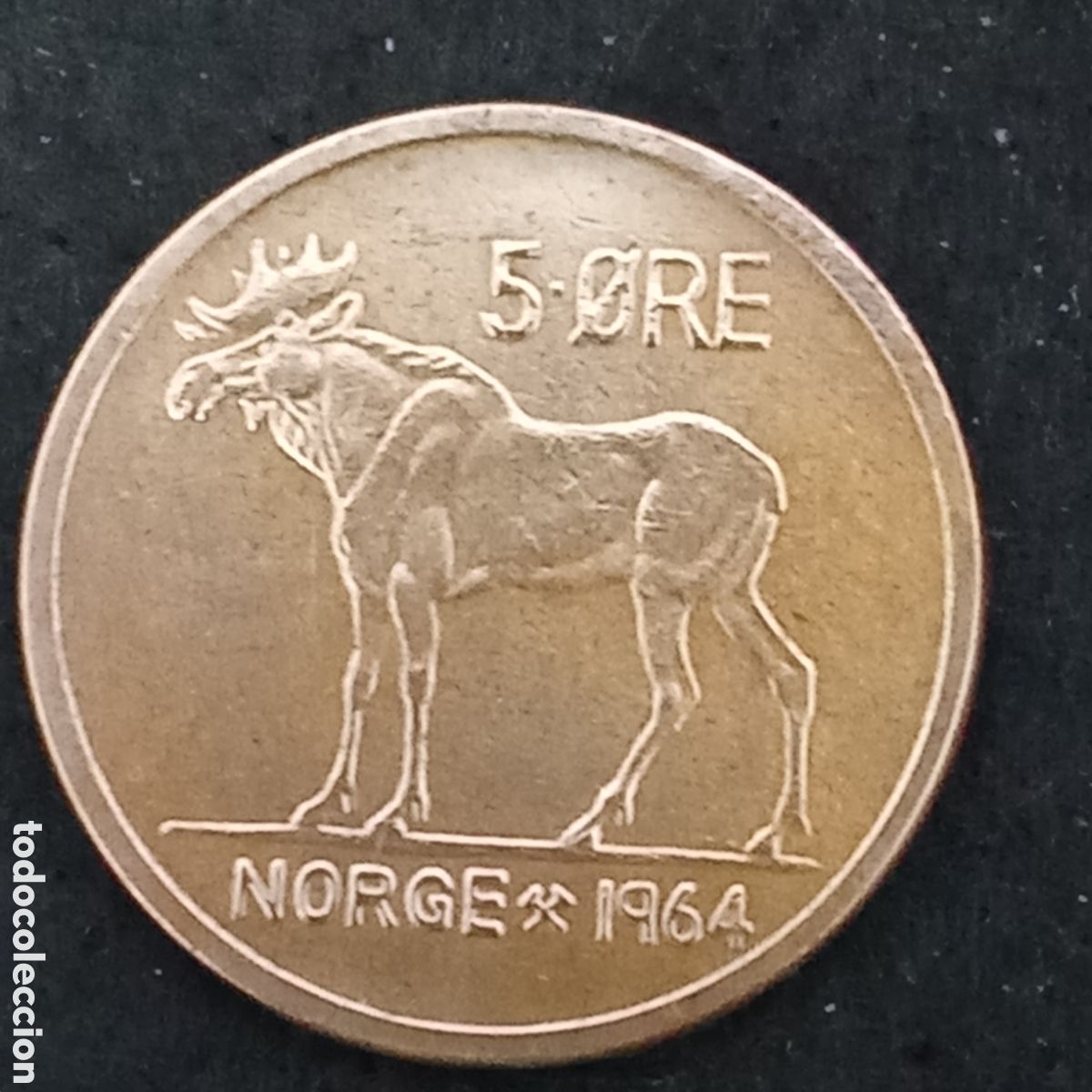 Monedas antiguas de Europa: Noruega 5 ore a&ntilde;o 1964