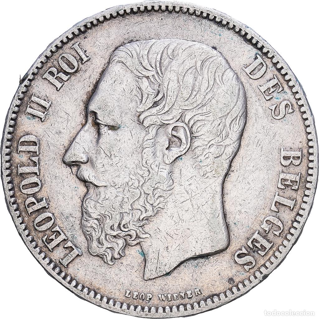 Alte M&uuml;nzen aus Europa: [#1552441] B&eacute;lgica, Leopold II, 5 Francs, 5 Frank, 1873, Brussels, Plata, MBC, KM:24