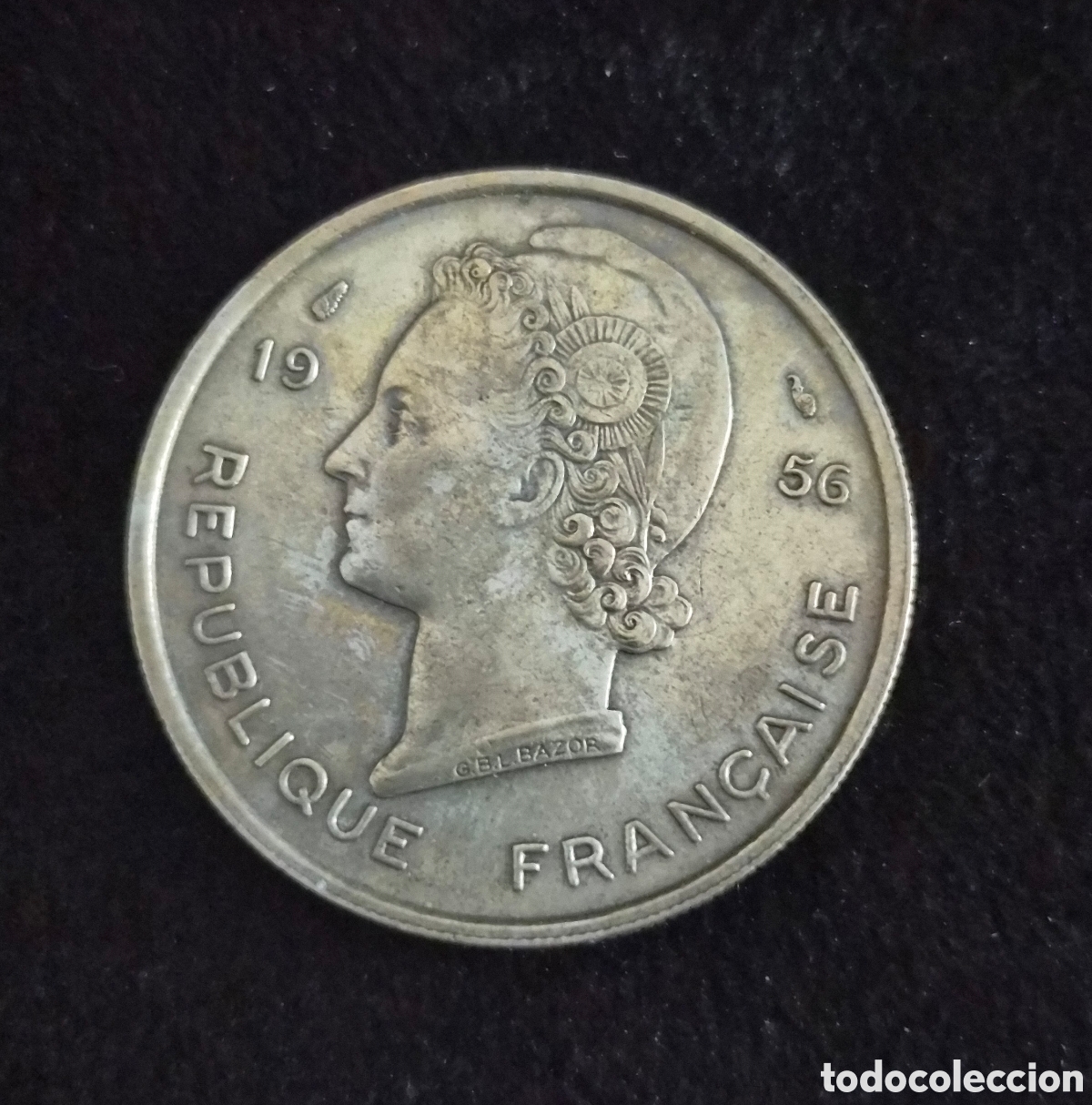 Monete antiche di Europa: &Aacute;frica Occidental Francesa &ndash; 25 Francos 1956 &ndash; Ant&iacute;lope &ndash; Moneda Colonial Francesa