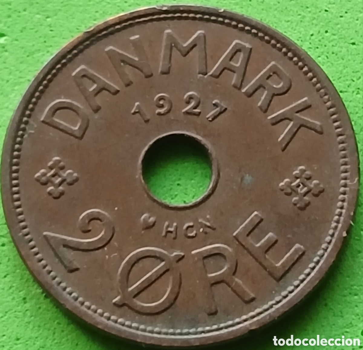 Monedas antiguas de Europa: Dinamarca 2 ore 1927 HCN km#827
