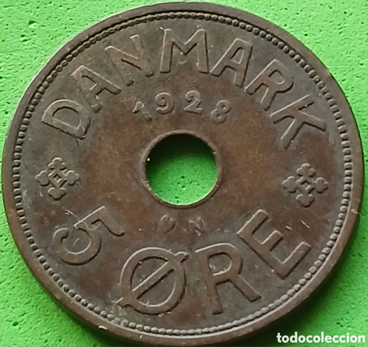 Monete antiche di Europa: Dinamarca 5 ore 1928 km#828
