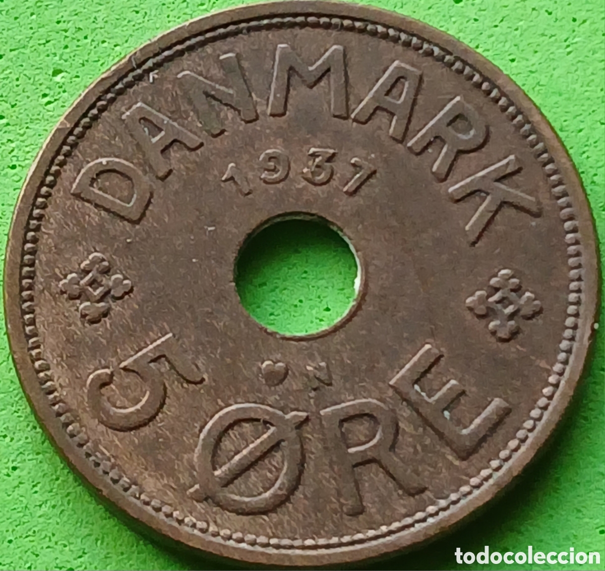 Monete antiche di Europa: Dinamarca 5 ore 1937 km#828