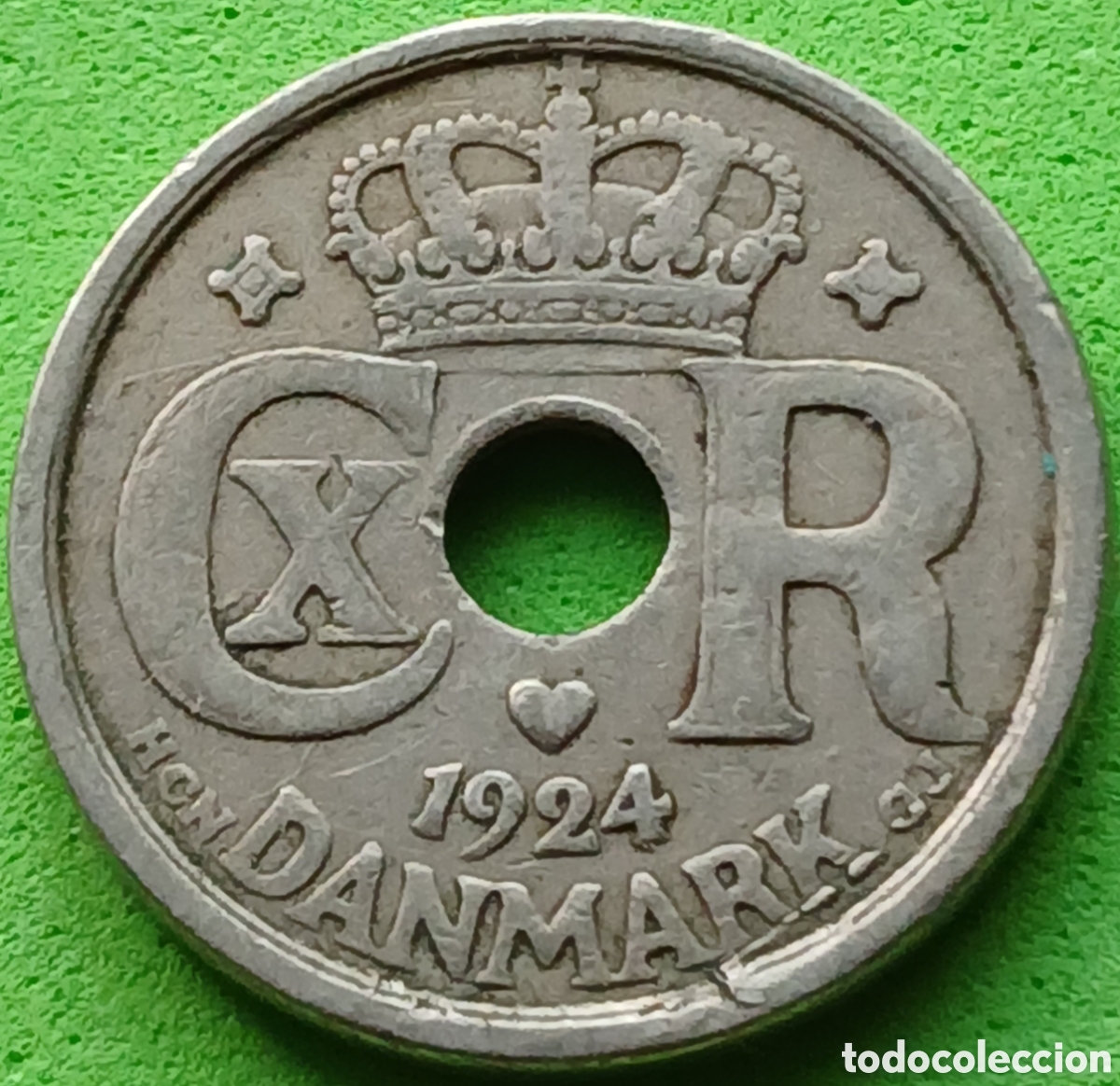 Monete antiche di Europa: Dinamarca 10 ore 1924 km#822