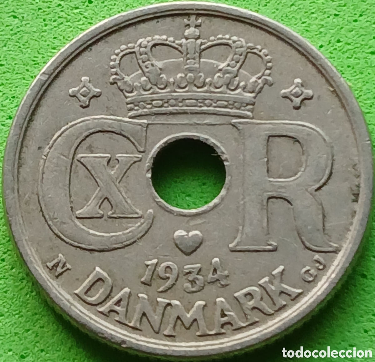 Monete antiche di Europa: Dinamarca 10 ore 1934 km#822