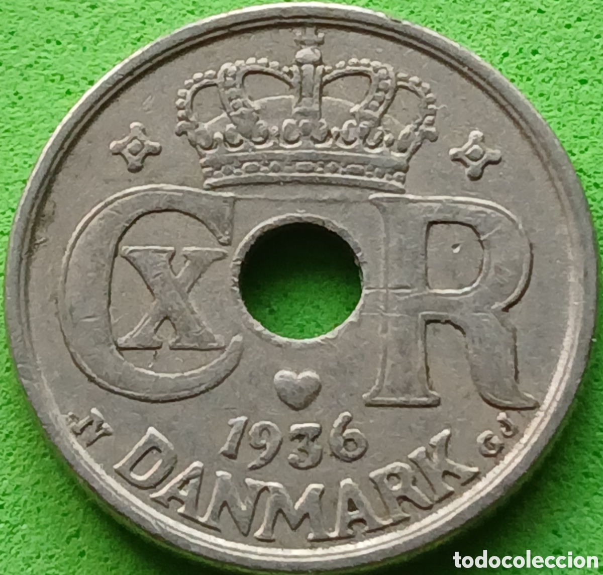 Monete antiche di Europa: Dinamarca 10 ore 1936 km#822