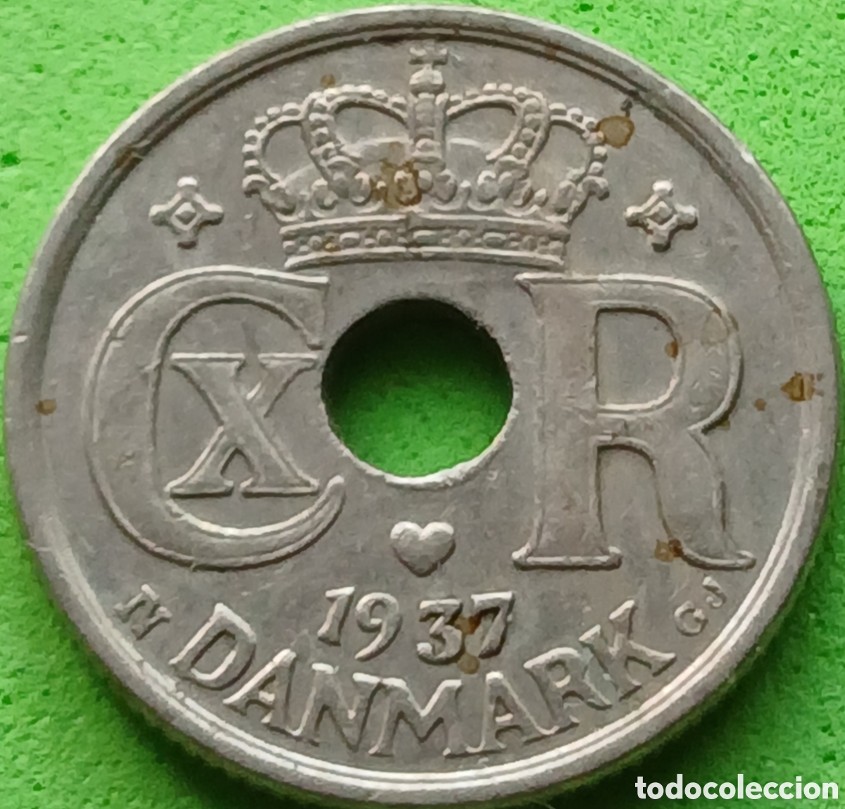 Monete antiche di Europa: Dinamarca 10 ore 1937 km#822