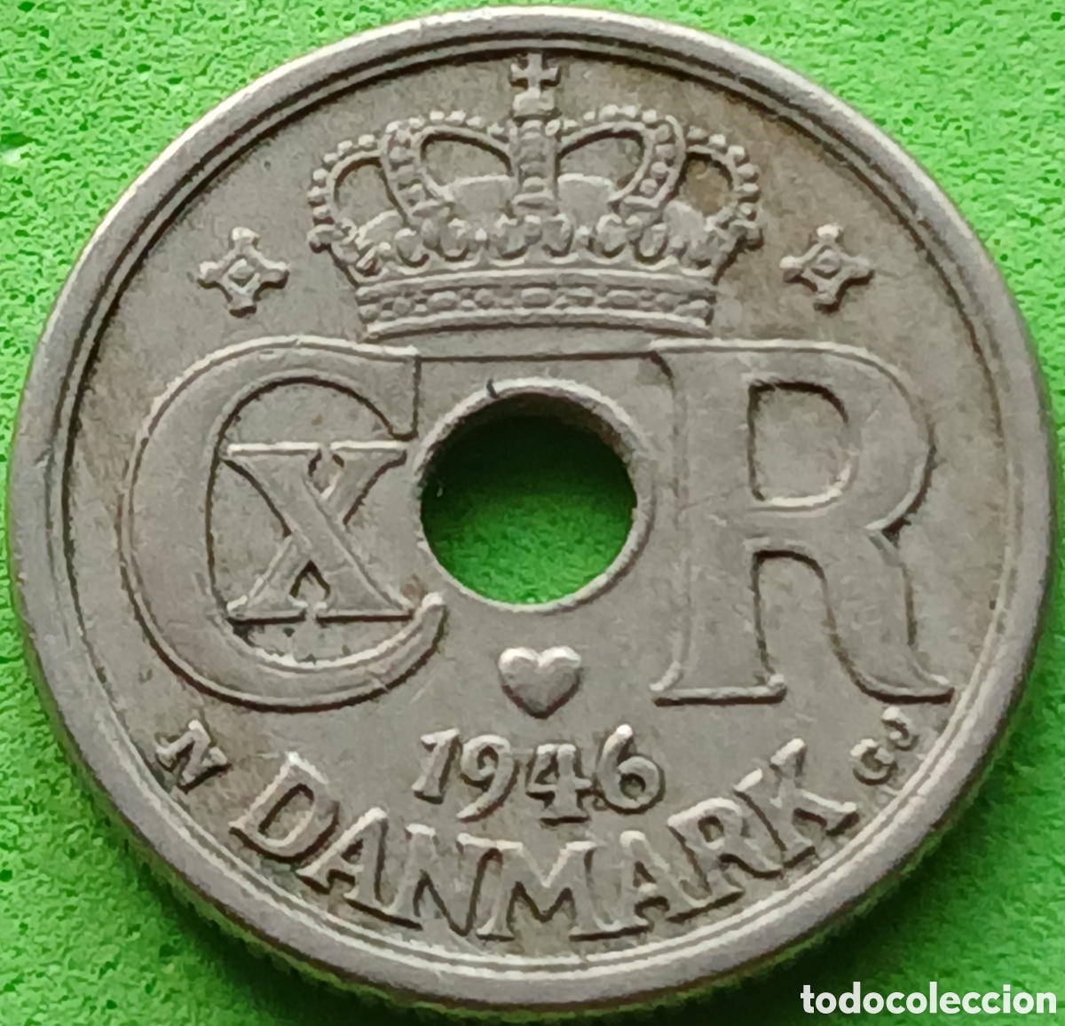 Monete antiche di Europa: Dinamarca 10 ore 1946 km#822 poco com&uacute;n!