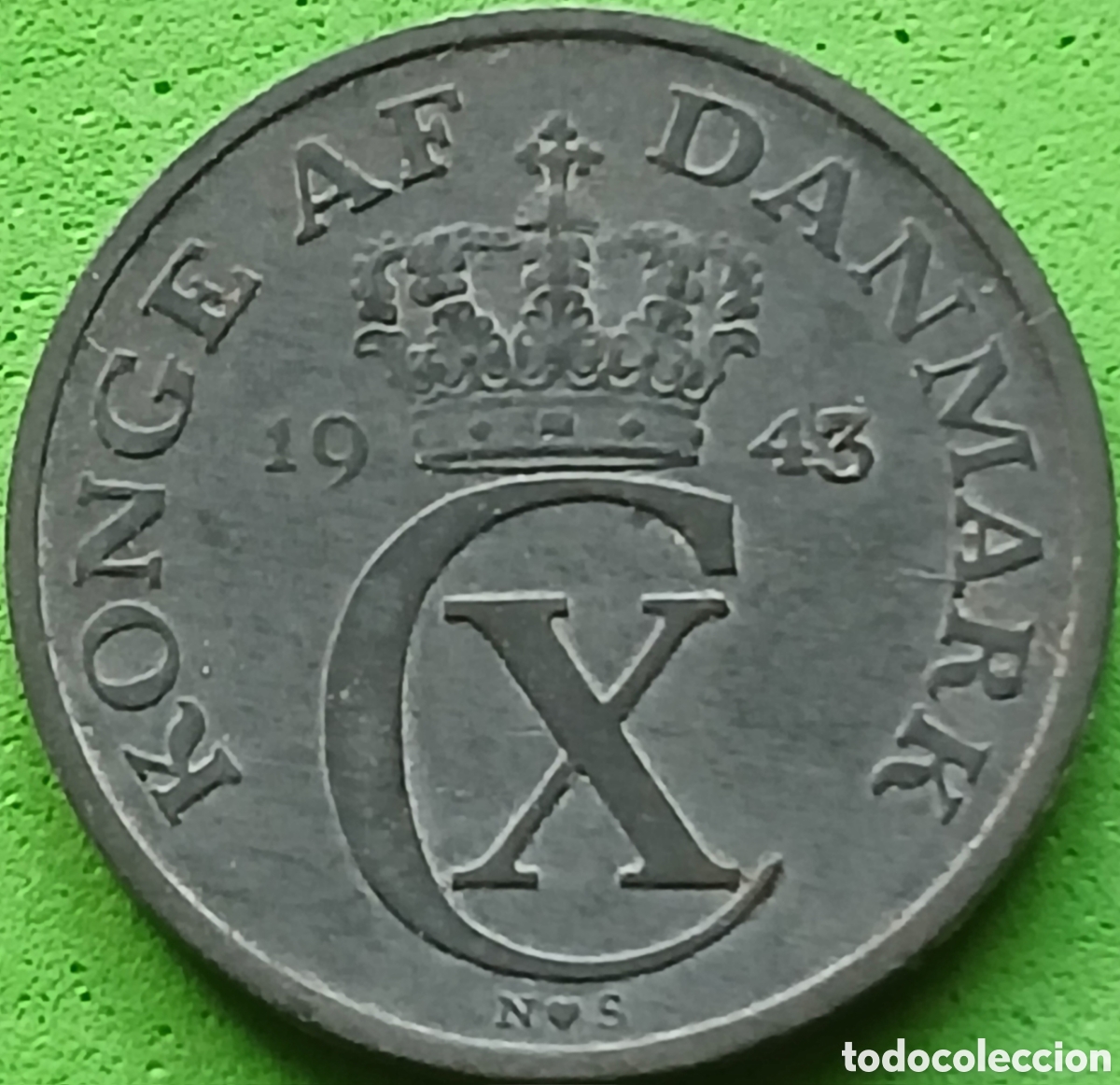 Moedas antigas da Europa: Dinamarca 2 ore 1943 km#833a