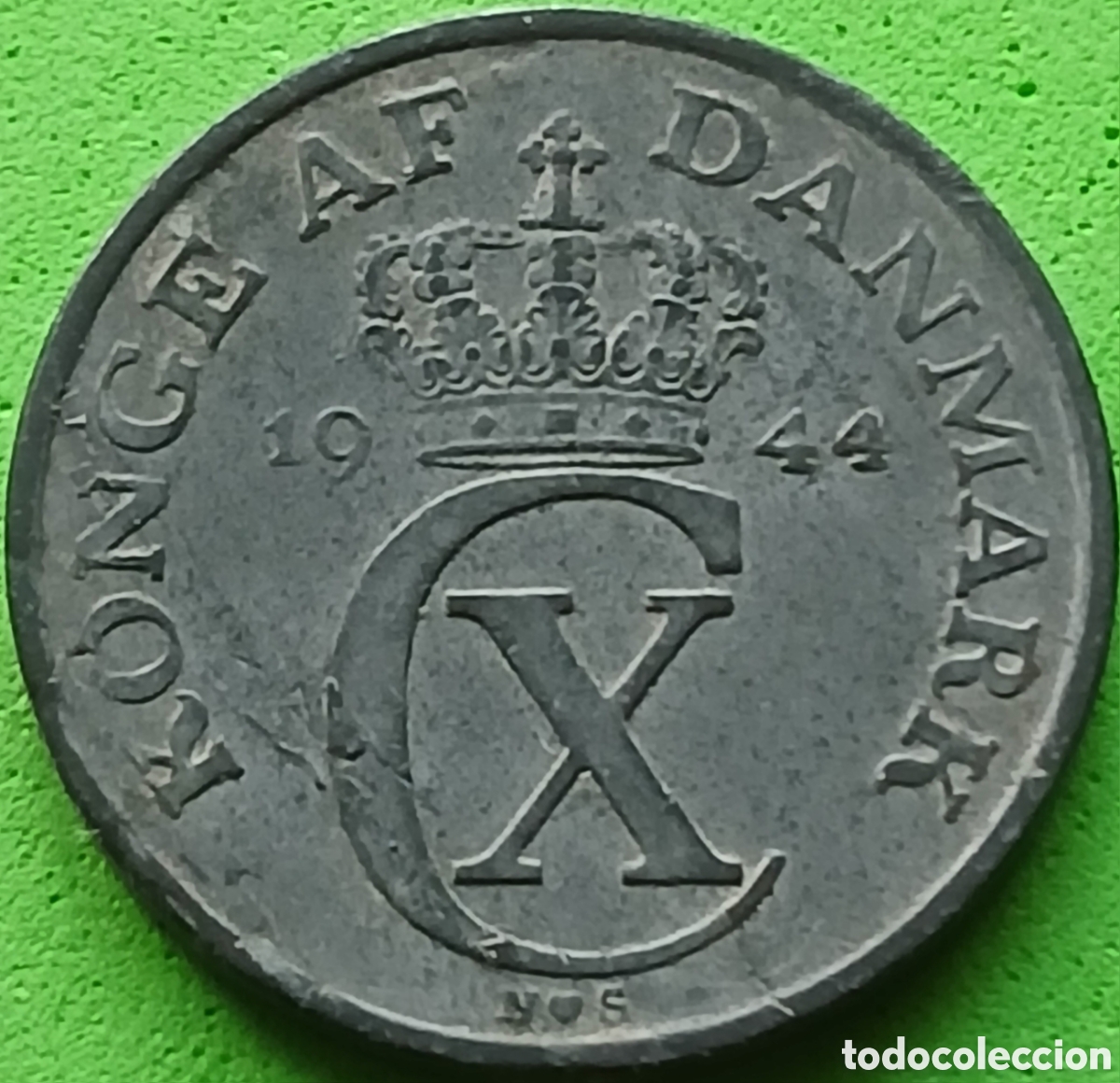 Alte M&uuml;nzen aus Europa: Dinamarca 2 ore 1944 km#833a