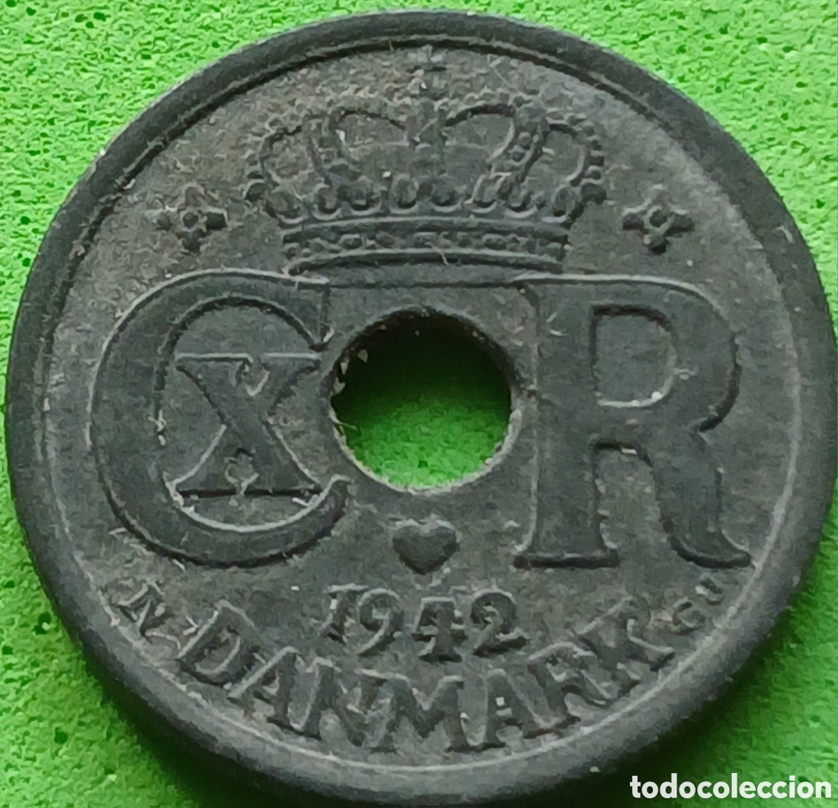 Monedas antiguas de Europa: Dinamarca 10 ore 1942 km#822a