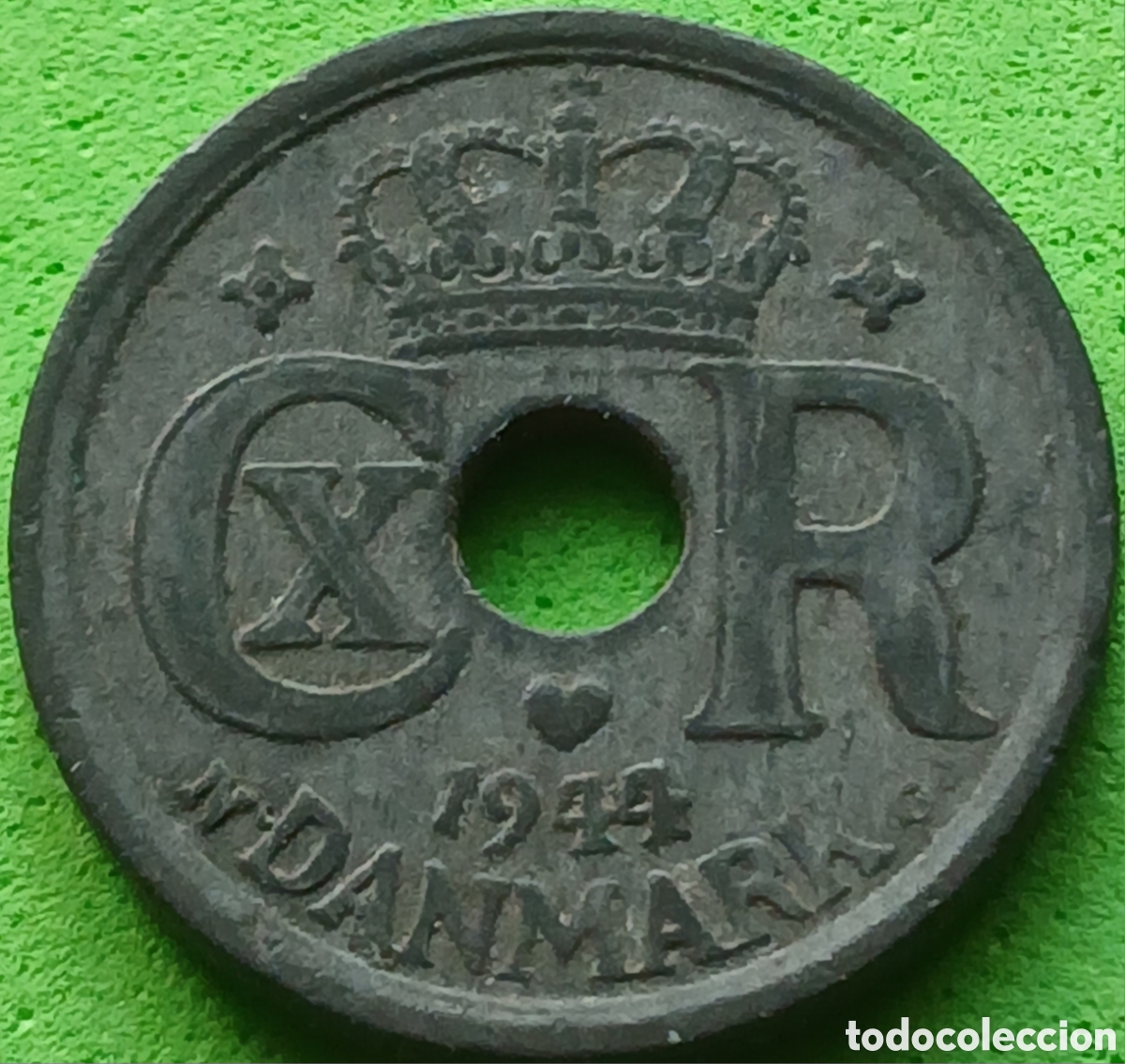 Monedas antiguas de Europa: Dinamarca 10 ore 1944 km#822a