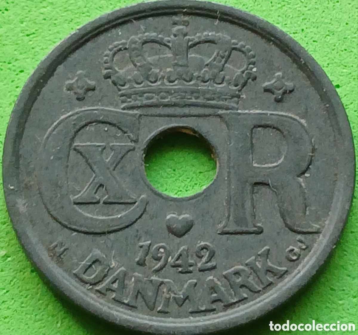 Moedas antigas da Europa: Dinamarca 25 ore 1942 km#823a