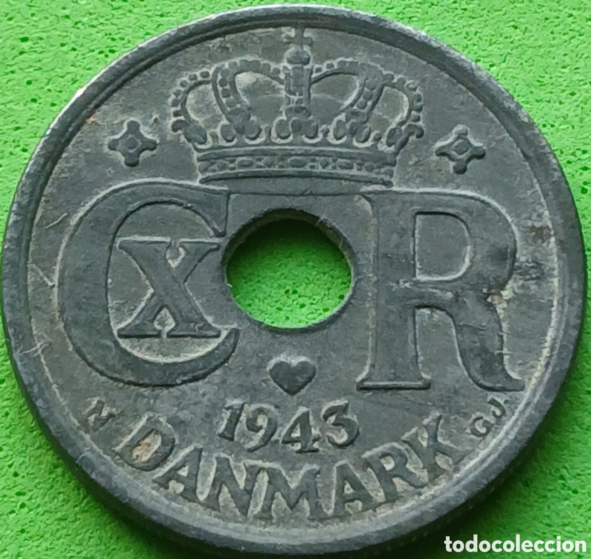 Moedas antigas da Europa: Dinamarca 25 ore 1943 km#823a !!