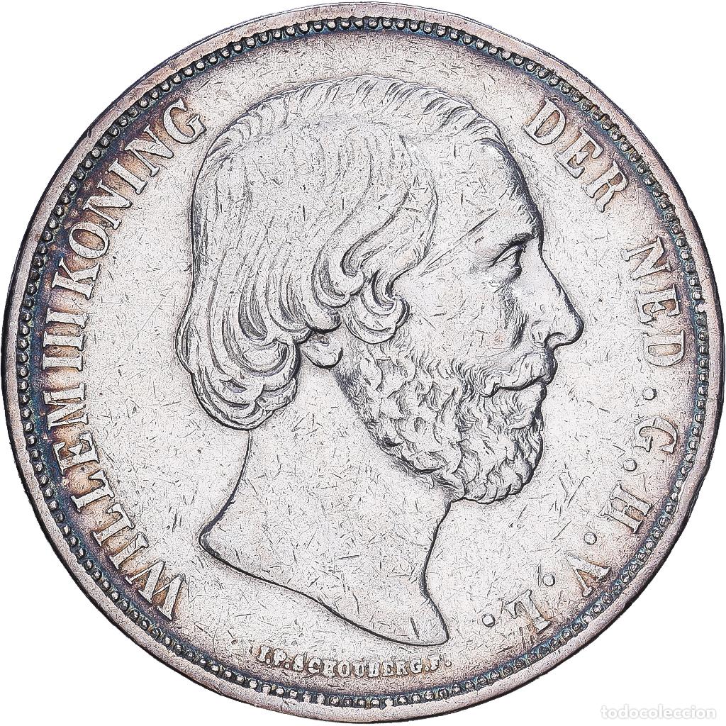 Moedas antigas da Europa: [#1547688] Pa&iacute;ses Bajos, William III, 2-1/2 Gulden, 1868, Utrecht, Plata, MBC, KM:82