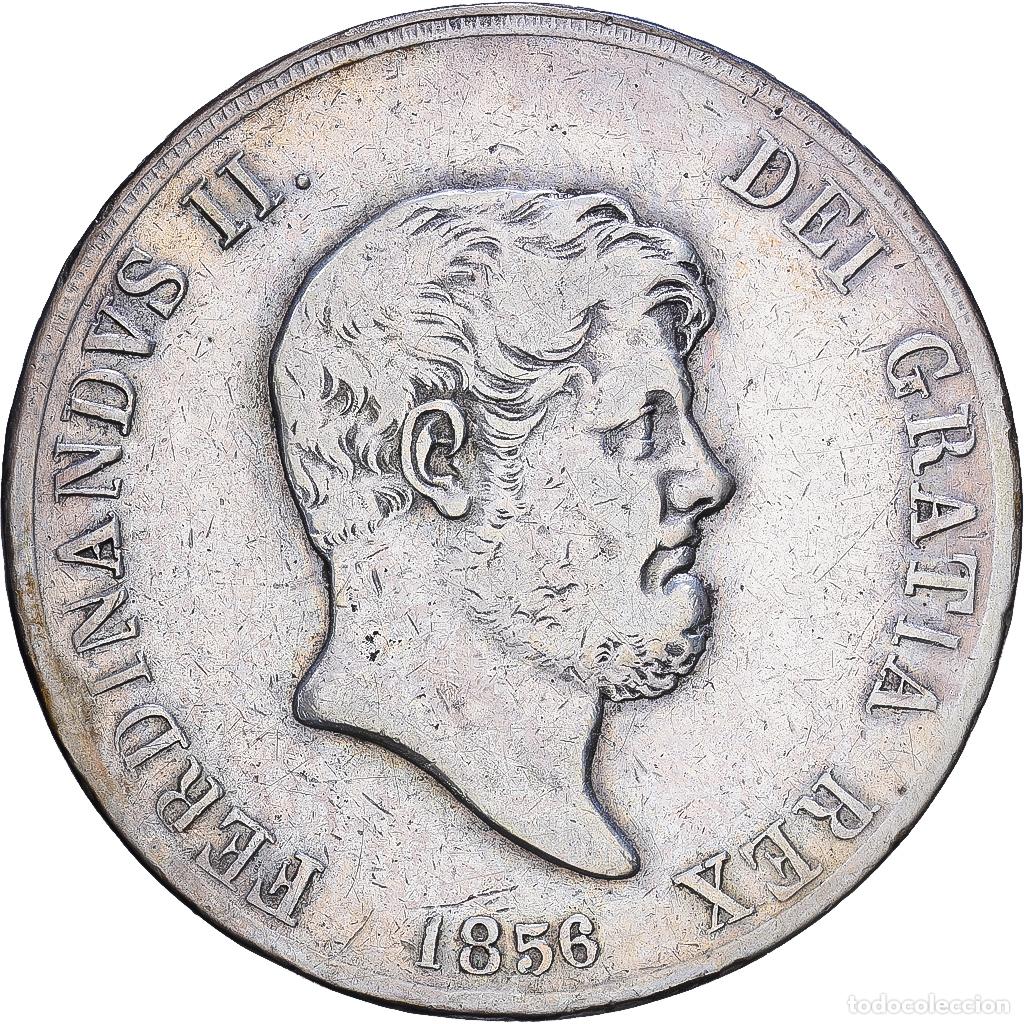 Old Coins of Europe: [#1547705] Kingdom of the Two Sicilies, Ferdinando II, 120 Grana, 1856, Naples, Plata, BC+