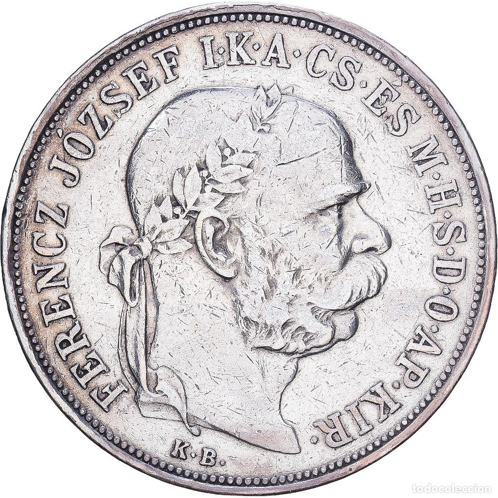 Moedas antigas da Europa: [#1547701] Hungr&iacute;a, Franz Joseph I, 5 Korona, 1900, Kremnica, Plata, BC+, KM:488