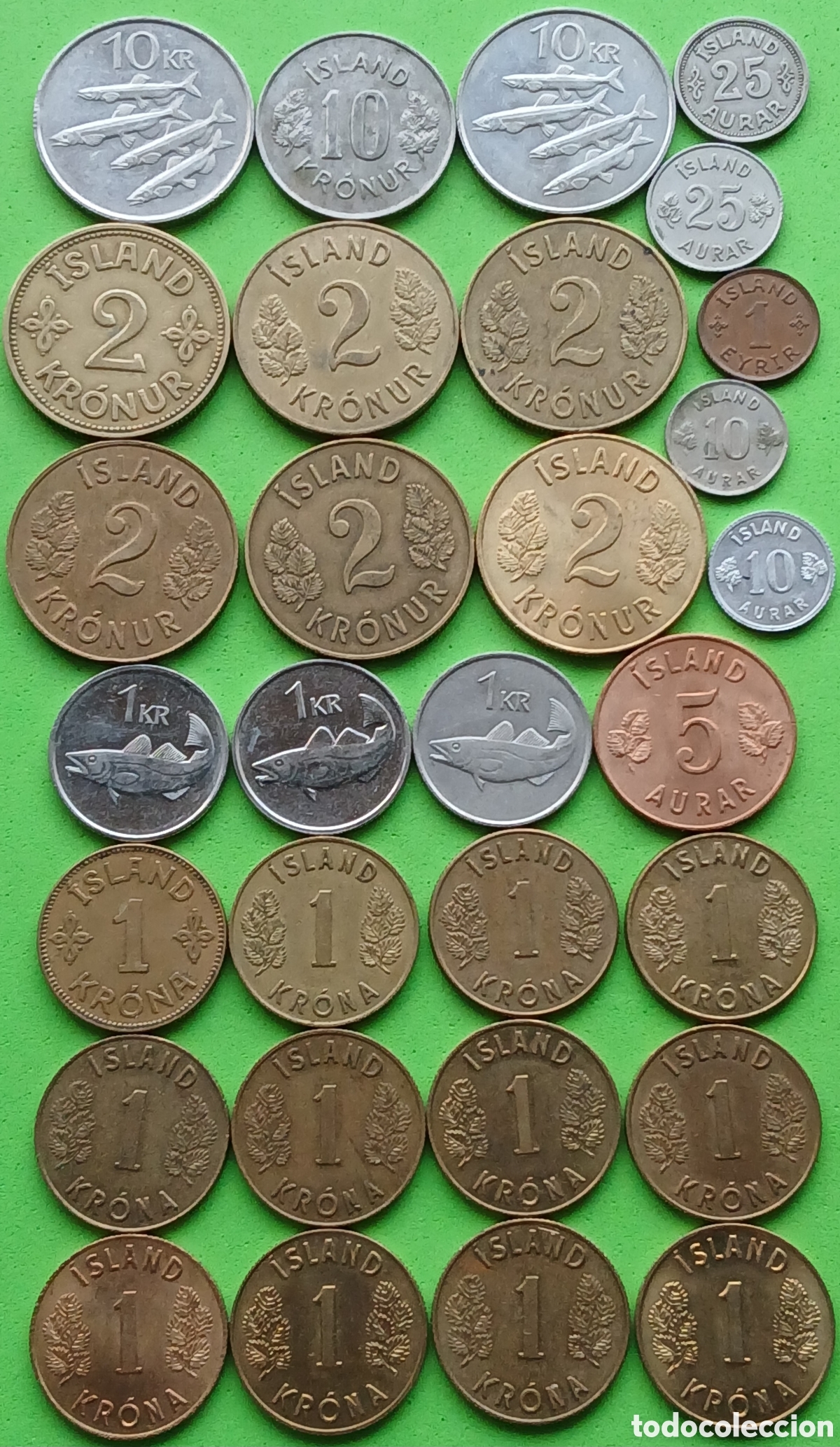 Old Coins of Europe: Islandia lote 30 monedas/ diferentes fechas. 1939 - 2011.