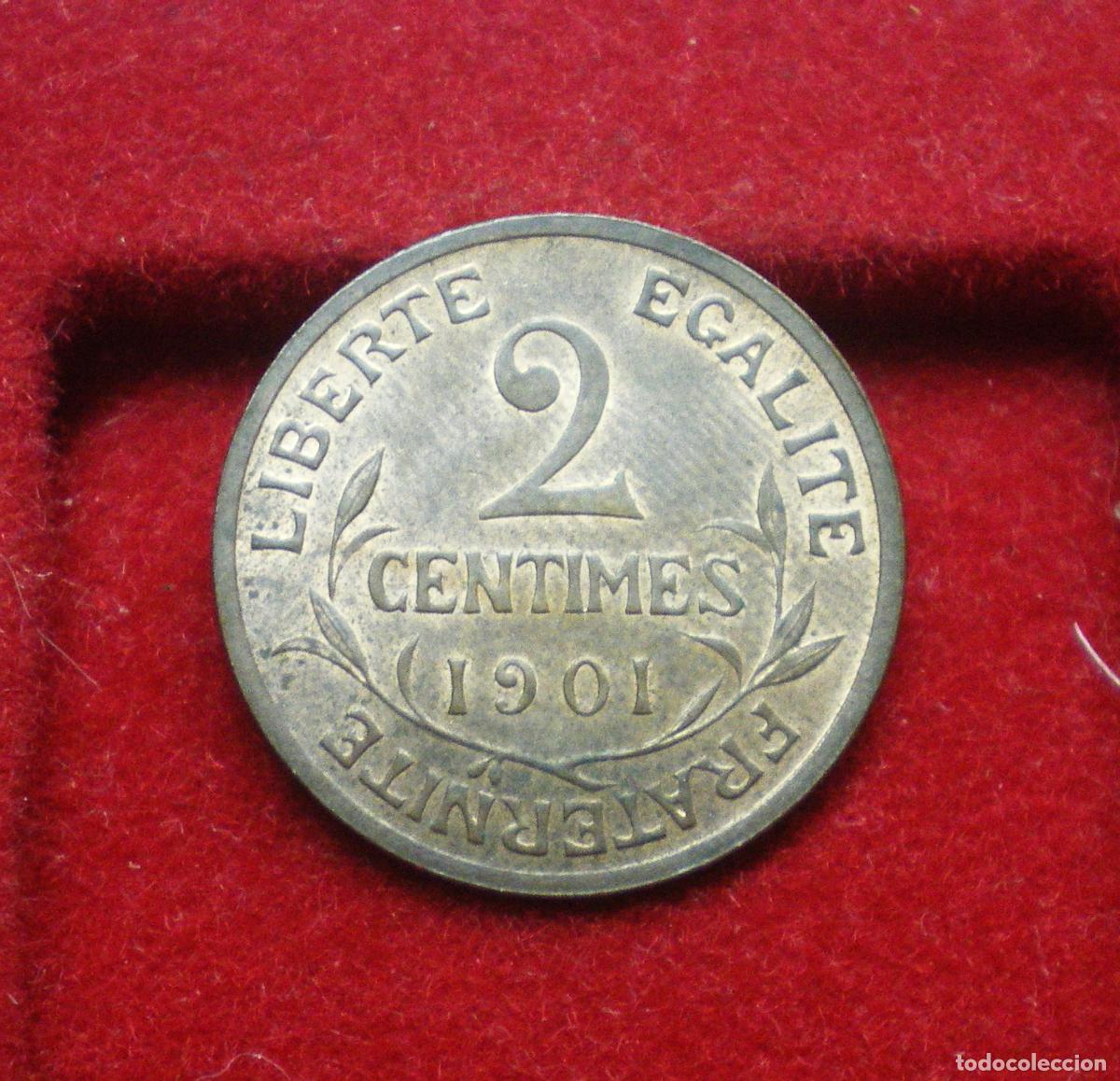 Monedas antiguas de Europa: FRANCIA - 2 CENTIMOS 1901 - BRILLO ORIGINAL