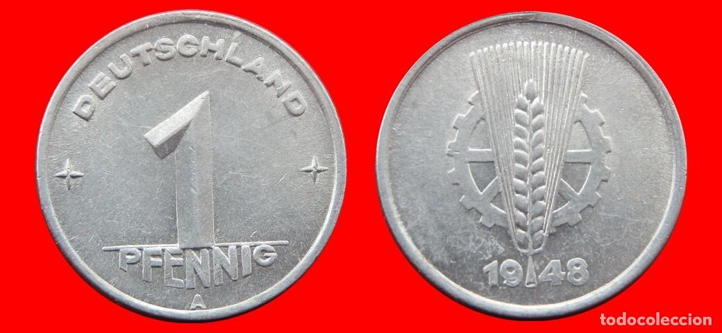 Moedas antigas da Europa: 1 PFENNIG 1948A ALEMANIA REPUBLICA DEMOCRATICA DDR-156759