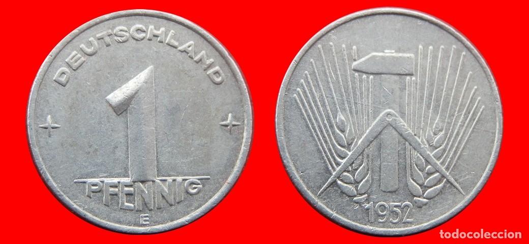Monnaies anciennes de Europe: 1 PFENNIG 1952E ALEMANIA REPUBLICA DEMOCRATICA DDR-156761