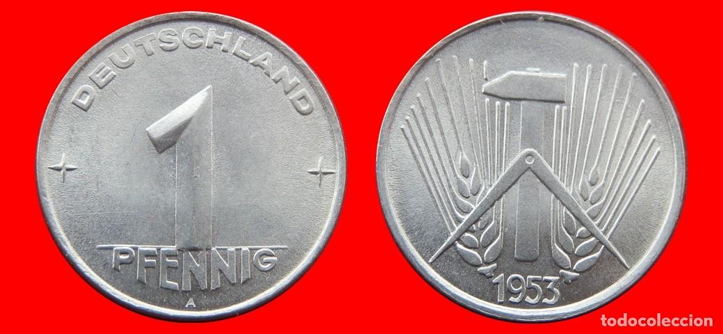 Monnaies anciennes de Europe: 1 PFENNIG 1953A ALEMANIA REPUBLICA DEMOCRATICA DDR-156762
