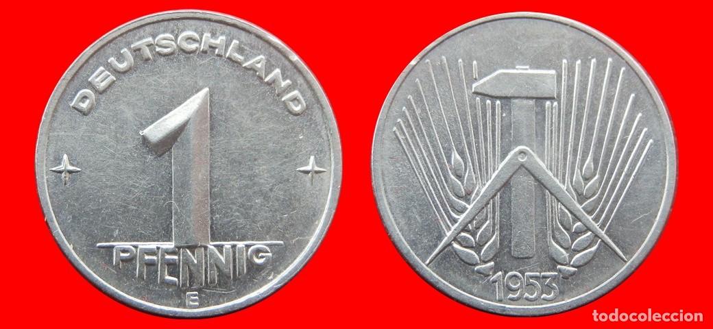 Monnaies anciennes de Europe: 1 PFENNIG 1953E ALEMANIA REPUBLICA DEMOCRATICA DDR-156763
