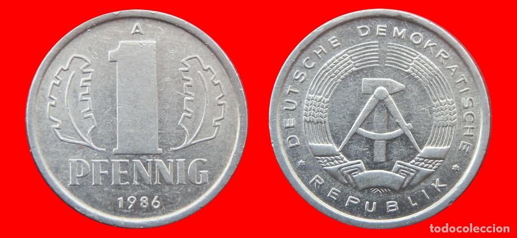 Moedas antigas da Europa: 1 PFENNIG 1986A ALEMANIA REPUBLICA DEMOCRATICA DDR-156769