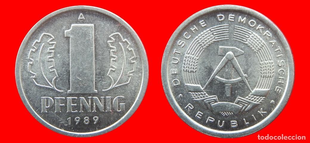 Moedas antigas da Europa: 1 PFENNIG 1989A ALEMANIA REPUBLICA DEMOCRATICA DDR-156771