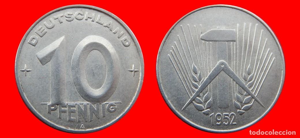 Alte M&uuml;nzen aus Europa: 10 PFENNIG 1952A ALEMANIA REPUBLICA DEMOCRATICA DDR-156783