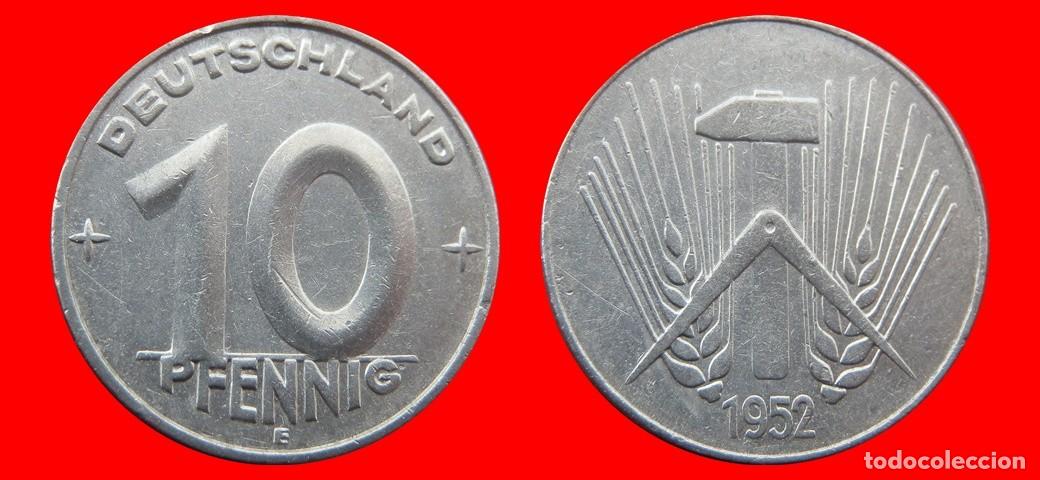 Alte M&uuml;nzen aus Europa: 10 PFENNIG 1952E ALEMANIA REPUBLICA DEMOCRATICA DDR-156784