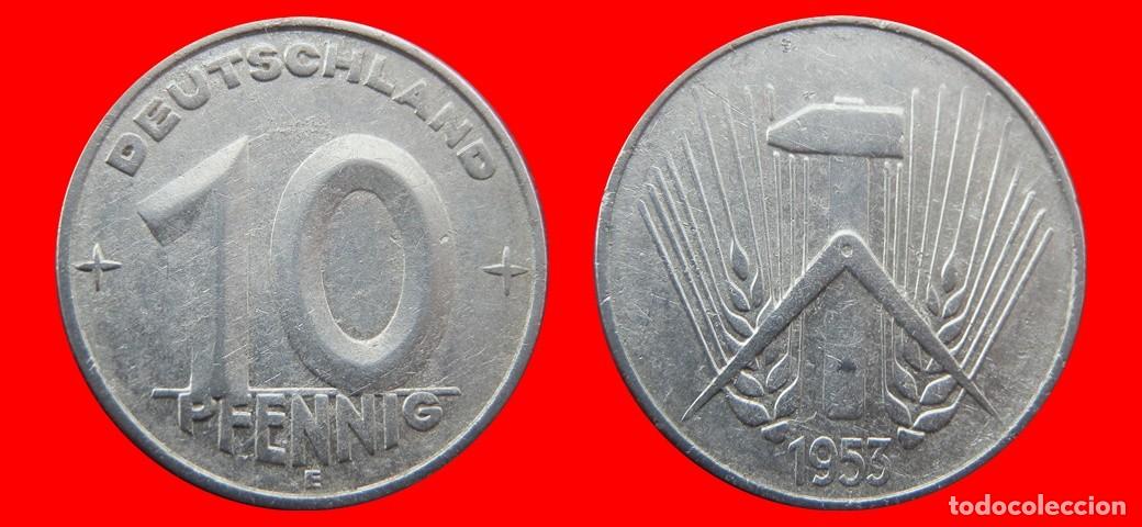 Monnaies anciennes de Europe: 10 PFENNIG 1953E ALEMANIA REPUBLICA DEMOCRATICA DDR-156785