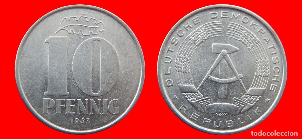 Moedas antigas da Europa: 10 PFENNIG 1963A ALEMANIA REPUBLICA DEMOCRATICA DDR-156786