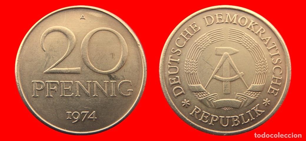 Old Coins of Europe: 20 PFENNIG 1974A ALEMANIA REPUBLICA DEMOCRATICA DDR-156789