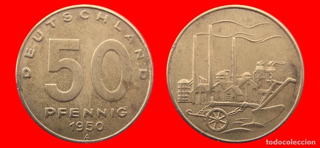 Old Coins of Europe: 50 PFENNIG 1950A ALEMANIA REPUBLICA DEMOCRATICA DDR-156791