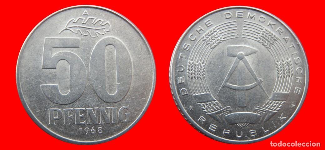 Old Coins of Europe: 50 PFENNIG 1968A ALEMANIA REPUBLICA DEMOCRATICA DDR-156793
