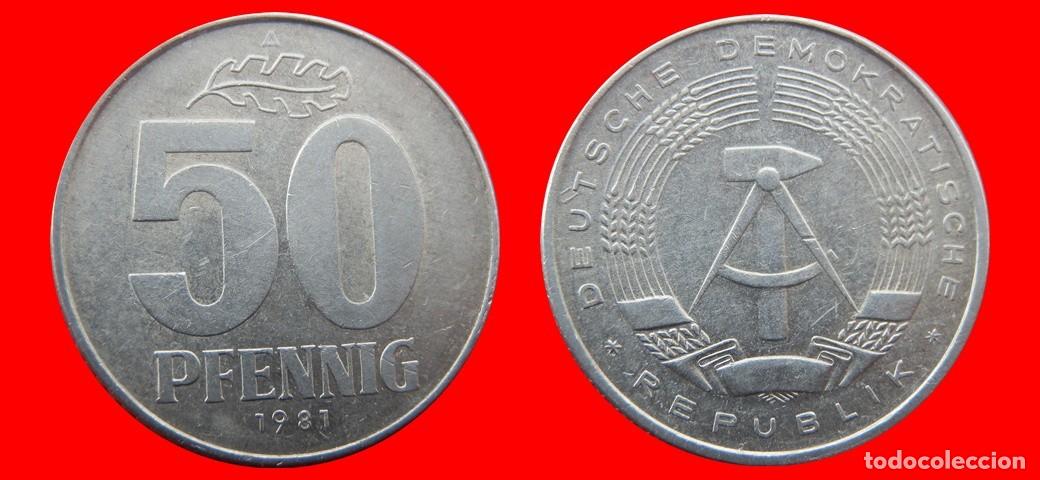 Old Coins of Europe: 50 PFENNIG 1981A ALEMANIA REPUBLICA DEMOCRATICA DDR-156796