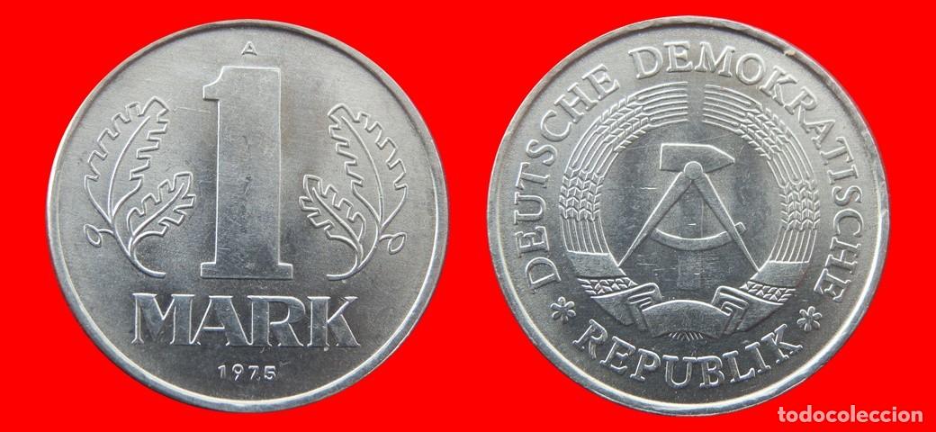 Old Coins of Europe: 1 MARCO 1975A ALEMANIA REPUBLICA DEMOCRATICA DDR-156799