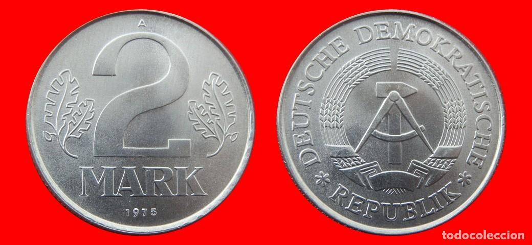 Old Coins of Europe: 2 MARCOS 1975A ALEMANIA REPUBLICA DEMOCRATICA DDR-156801