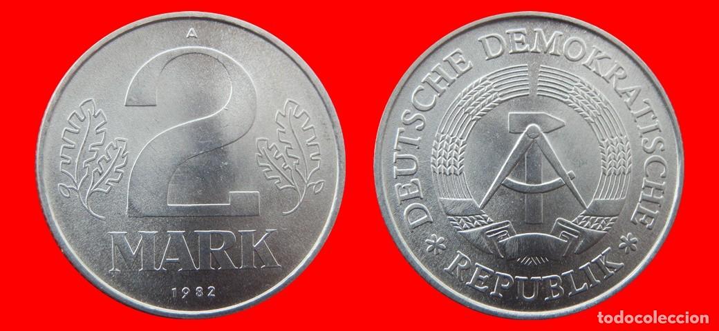 Old Coins of Europe: 2 MARCOS 1982A ALEMANIA REPUBLICA DEMOCRATICA DDR-156802