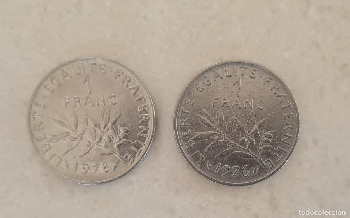 Old Coins of Europe: Dos monedas de 1 franco franc&eacute;s 1976 y 78