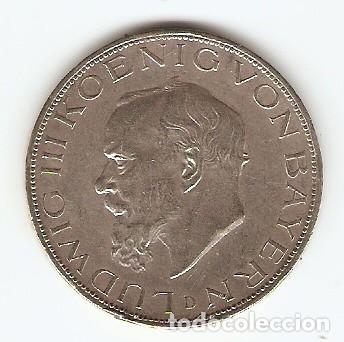 Old Coins of Europe: ALEMANIA - BAVARIA 5 MARCOS LUDWIG III EMISION 1914 D PLATA