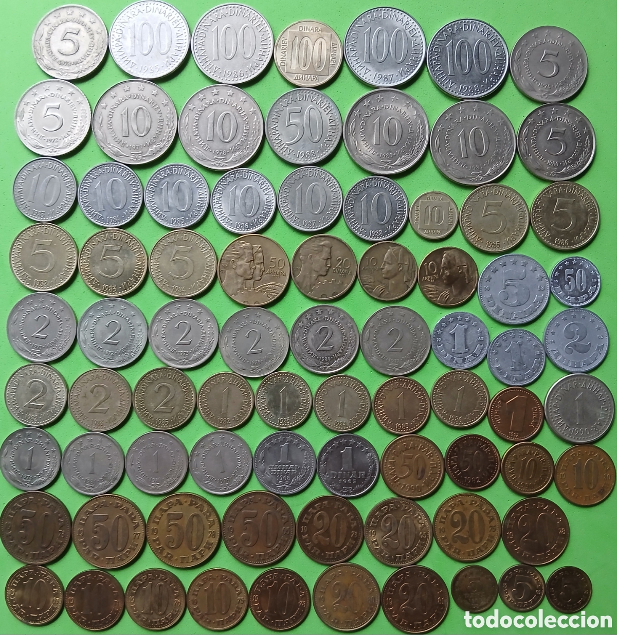 Monedas antiguas de Europa: Yugoslavia lote 79 monedas/ diferentes fechas. 1953-1992.