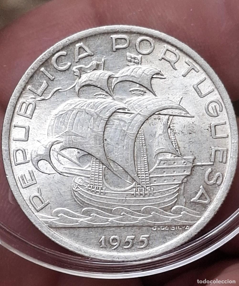 Moedas antigas da Europa: Portugal - 10 Escudos 1954 PLATA
