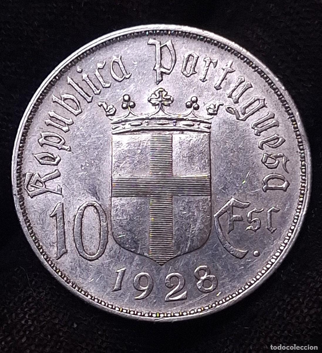 Monete antiche di Europa: Portugal - 10 Escudos 1928 PLATA